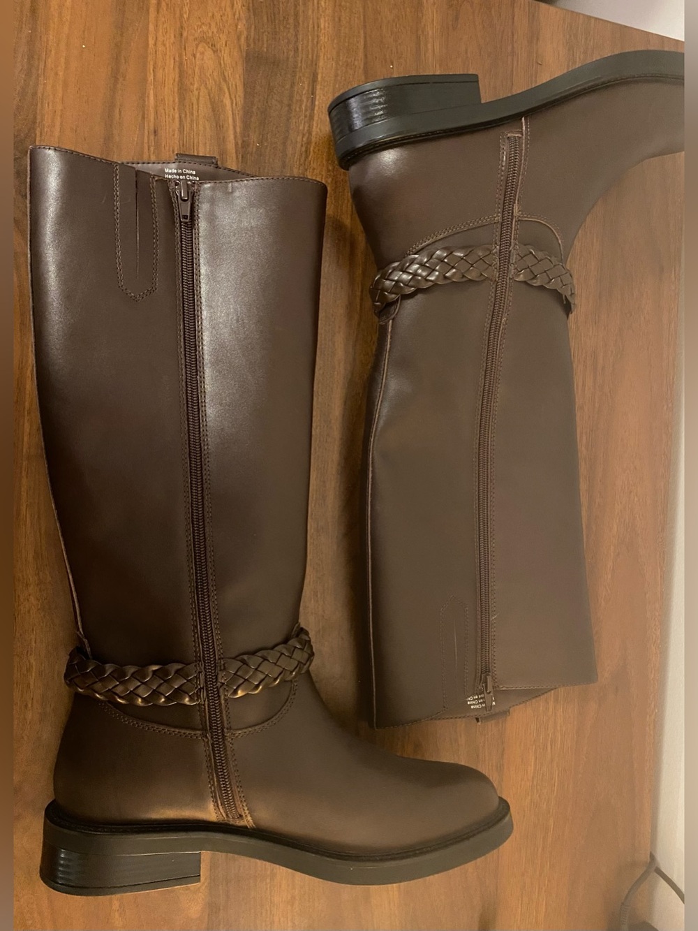New Aldo Philippa Leather Dark Brown Riding Boot Size 8.5 - Picture 4 of 9